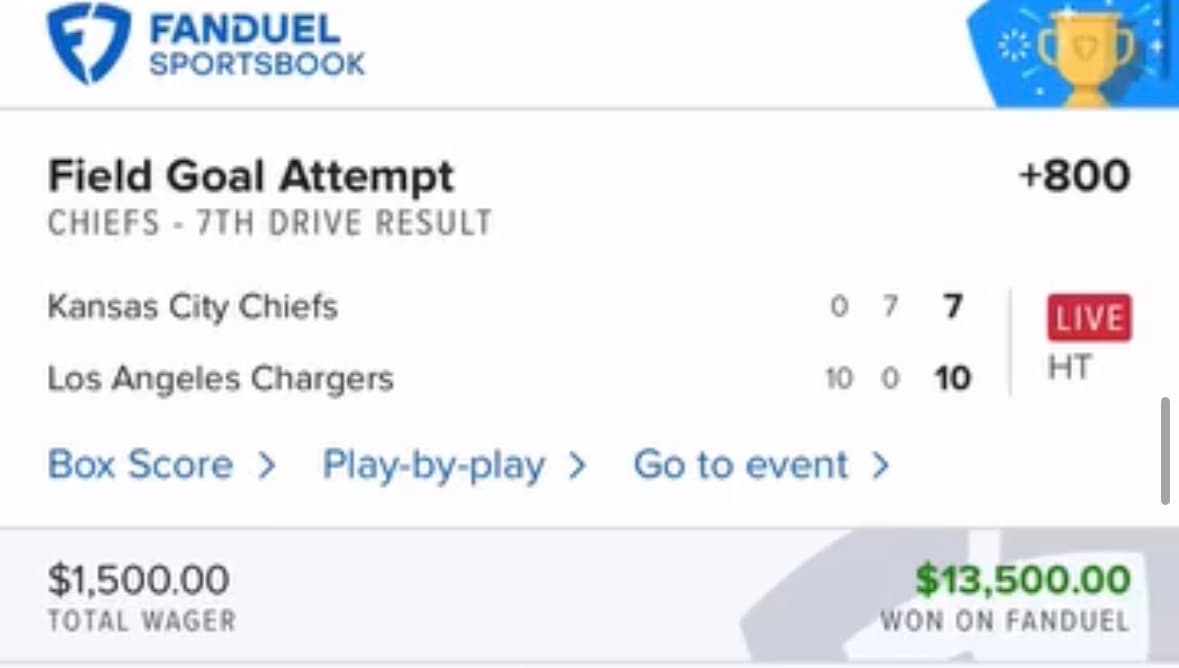 Verified $9,400 WNBA prop bet win on FanDuel at +4600 odds