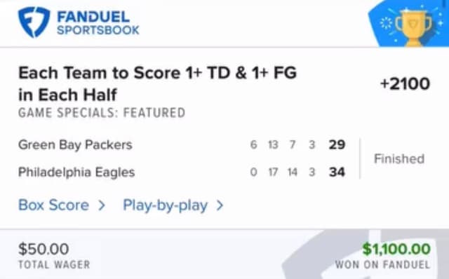 Verified winning bet slip