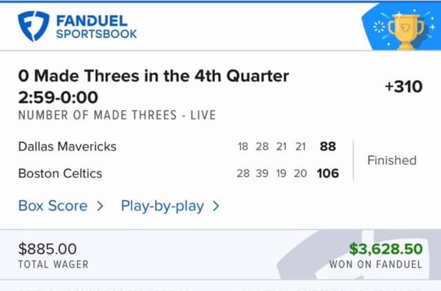 Verified winning bet slip