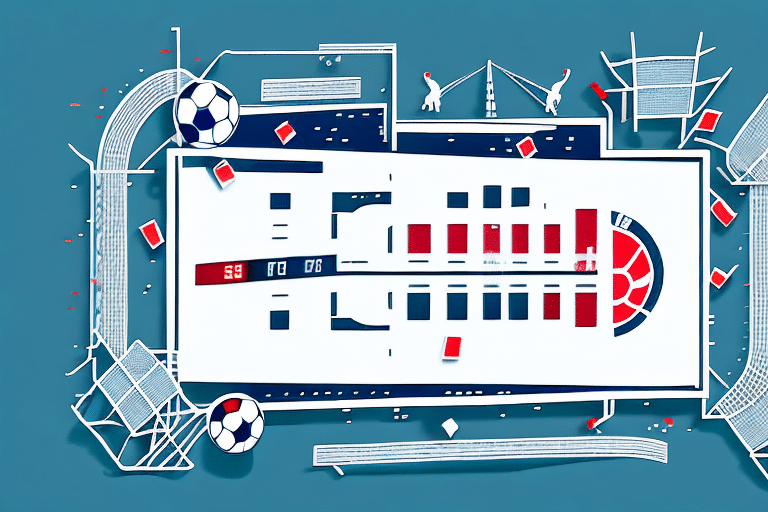 A sports stadium with a scoreboard