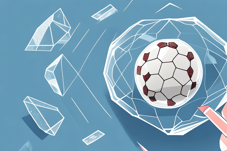A crystal ball reflecting images of footballs