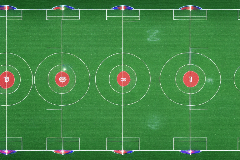 A football field viewed from above