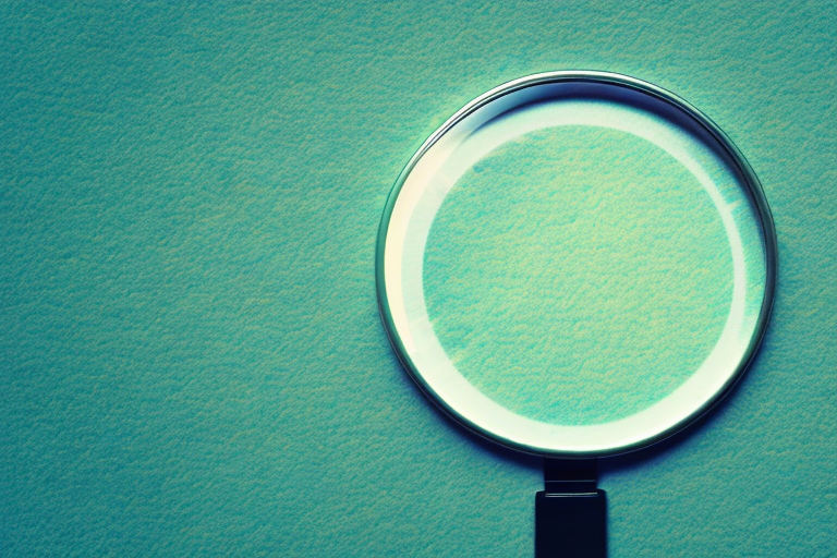 A magnifying glass hovering over a football field