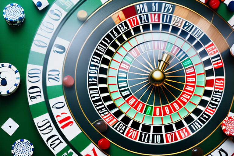 A roulette wheel and a horse racing track