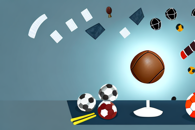 A spotlight illuminating a football on a betting table
