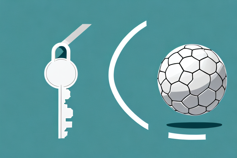 A football being unlocked with a key